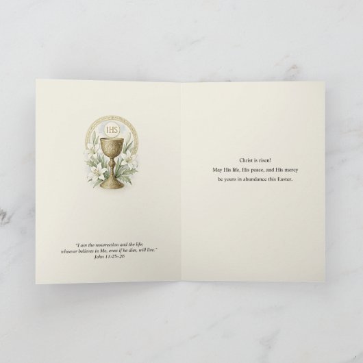Eucharistic Easter Lilies Catholic Priest Feestdagen Kaart (Binnen)