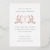 Eucharistie Eerste Communie Folie Uitnodiging (Voorkant)