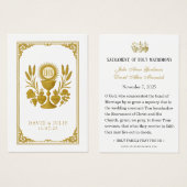 Eucharistie en drie harten Katholieke bruiloft Kee Visitekaartje (Voorkant /achterkant)