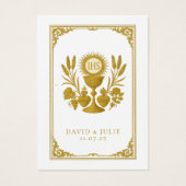 Eucharistie en drie harten Katholieke bruiloft Kee Visitekaartje (Voorkant)