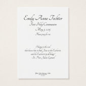 Eucharistie in alle Eerste Communie Gebed Kaarten Visitekaartje (Achterkant)