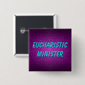 EUCHARISTIEK MINISTER VIERKANTE BUTTON 5,1 CM (Voorkant /achterkant)