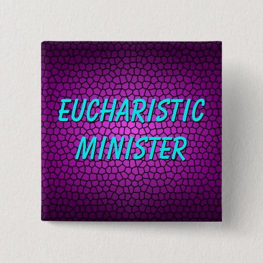 EUCHARISTIEK MINISTER VIERKANTE BUTTON 5,1 CM (Voorkant)