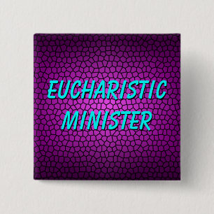 EUCHARISTIEK MINISTER VIERKANTE BUTTON 5,1 CM