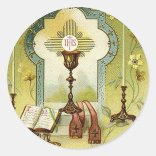 Eucharistisch Altar Chalice Candles Missal Ronde Sticker