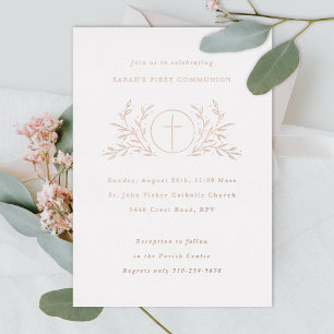 Eucharistisch First Community White Folie Uitnodiging