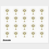 Eucharistisch monstrance ronde sticker (Vel)