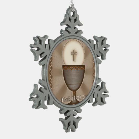 Eucharistisch Tin Sneeuwvlok Ornament (Links)