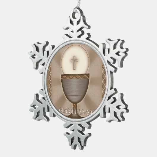 Eucharistisch Tin Sneeuwvlok Ornament (Rechts)