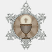 Eucharistisch Tin Sneeuwvlok Ornament (Voorkant)