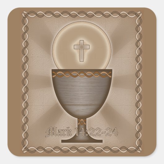 Eucharistisch Vierkante Sticker (Voorkant)