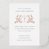 Eucharistische Eerste Communie Folie Uitnodiging (Voorkant)