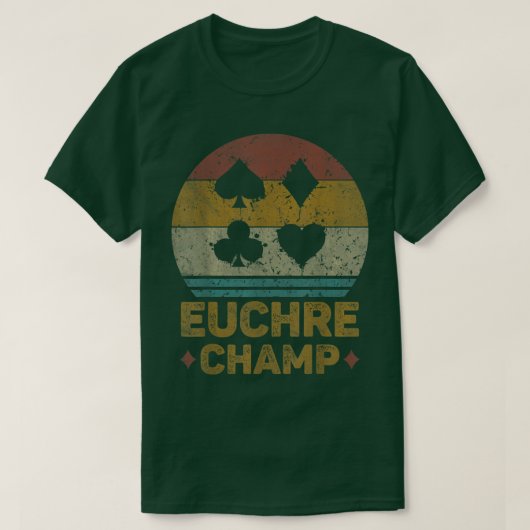 Euchre Champ Funny  Euchere Board Game T-shirt (Design voorkant)