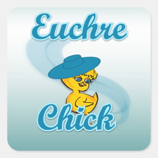 Euchre Chick #3 Vierkante Sticker (Voorkant)