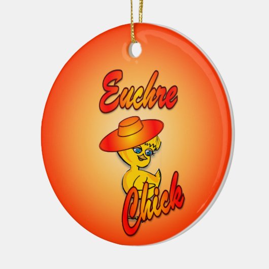 Euchre Chick #5 Keramisch Ornament (Links)