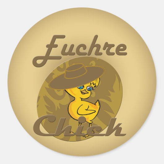Euchre Chick #6 Ronde Sticker (Voorkant)