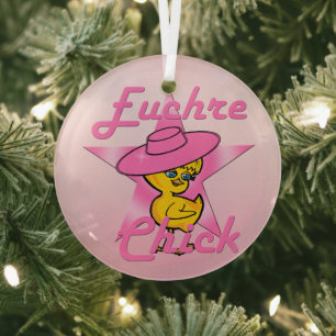 Euchre Chick #8 Glas Ornament