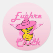 Euchre Chick #8 Ronde Sticker (Voorkant)