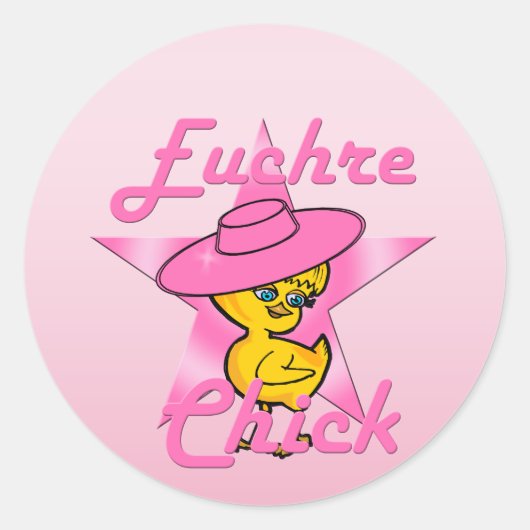 Euchre Chick #8 Ronde Sticker (Voorkant)