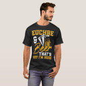 Euchre En Bier Kaart Speler Poker Euchre T-shirt (Voorkant volledig)