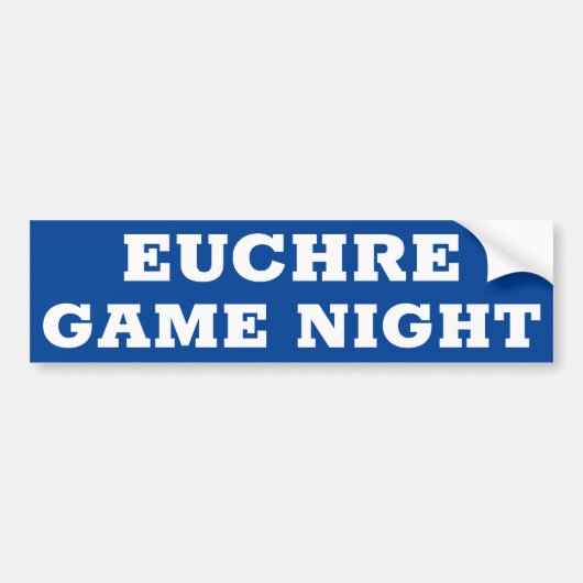 EUCHRE GAME NACHT Toegestaan teken/sticker Bumpersticker (Voorkant)