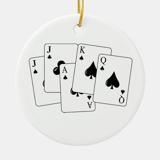 Euchre Kaarten Keramisch Ornament (Voorkant)