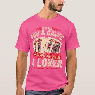Euchre kaartspel Loner vrienden T-shirt