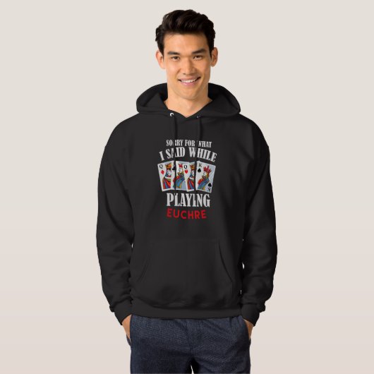 Euchre Player - Grappig Euchre Kaart Game Design Hoodie (Voorkant volledig)