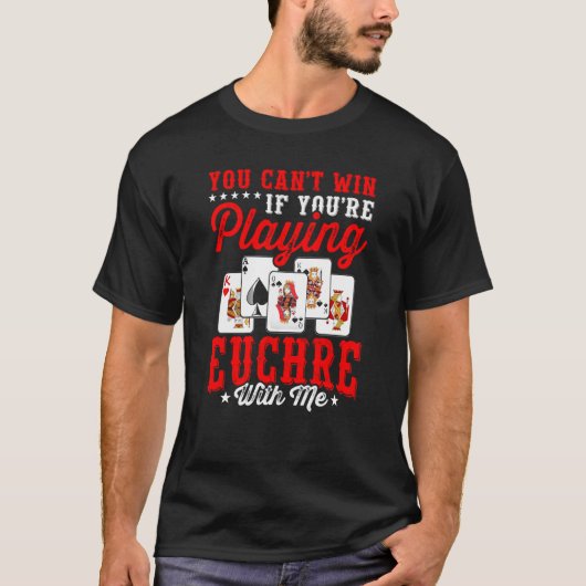 Euchre Players Euchre Kaart Game Expert Sportspel T-shirt (Voorkant)