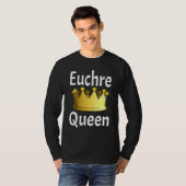 Euchre Queen Crown Kaart Game Player Kaart Game T-shirt (Voorkant volledig)