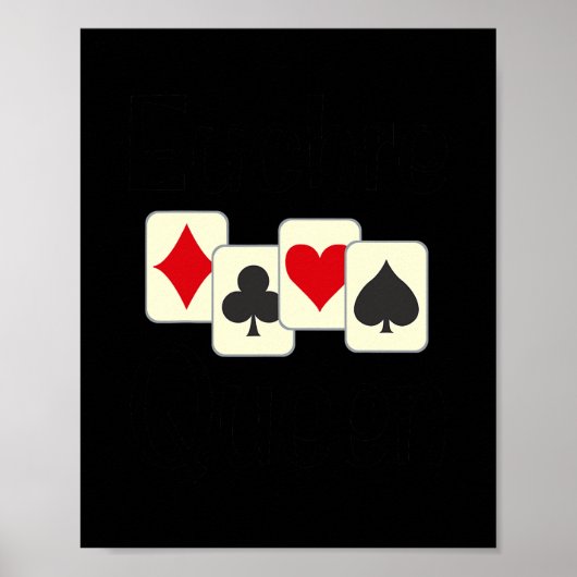 Euchre Queen Funny Card Game Player Winning Poster (Voorkant)
