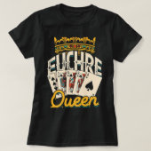 Euchre Queen Vegas Casino Poker Spades en Mahjong T-shirt (Design voorkant)