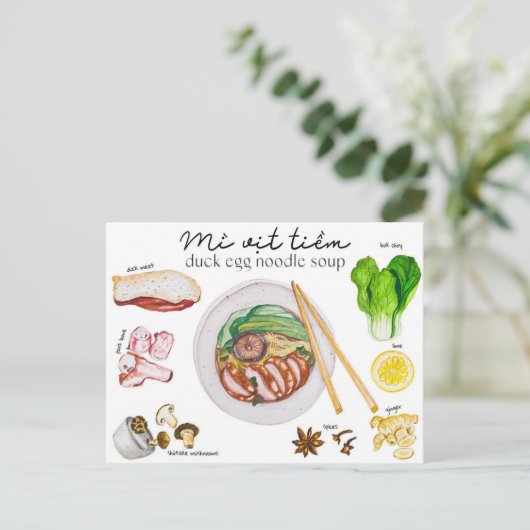 Euck egg noedle soup - Briefkaart (Staand voorkant)