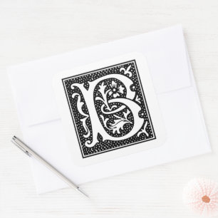 Euclid Hoofdletter B op Wit Vierkante Sticker