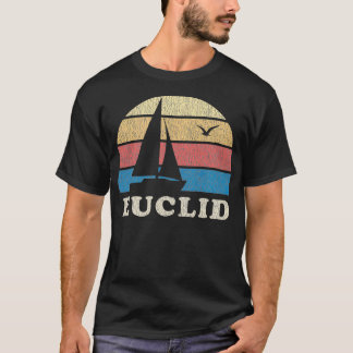 Euclid OH  Zeilboot 70s Throwback Zonsondergang T-shirt