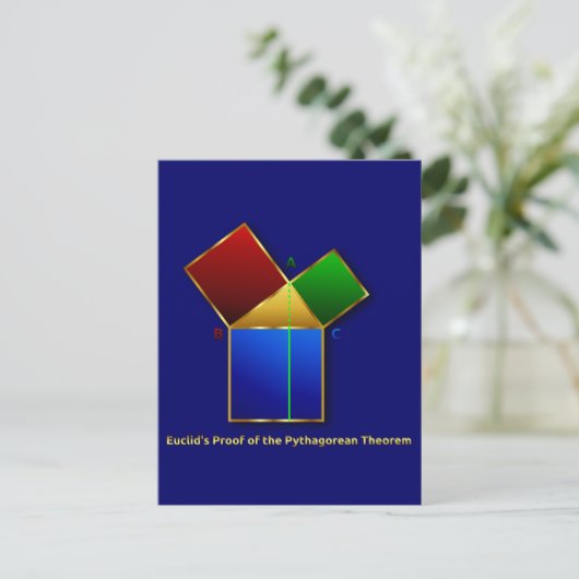 Euclid's bewijs van de Pythagoreaanse Theorem. Briefkaart (Staand voorkant)