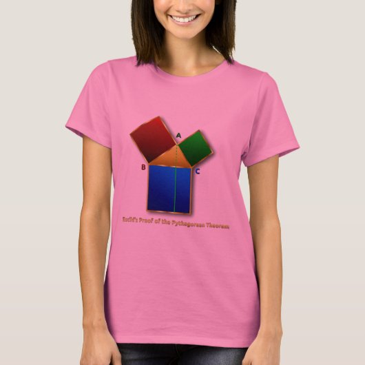 Euclid's bewijs van de Pythagoreaanse Theorem. T-shirt (Voorkant)