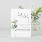 Euclyptus Botanisch Genderneutraal Baby shower Kaart (Staand voorkant)