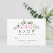 Euclyptus Pink Floral Wedding RSVP (Staand voorkant)