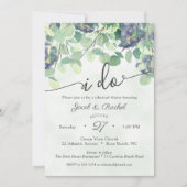 Eucualyptus Greenery I DO Floral Rehearsal Dinner Kaart (Voorkant)