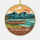 Eufaula Lake Oklahoma Boating Vist Emblem Keramisch Ornament (Voorkant)