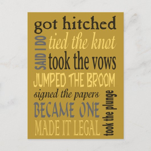 Eufemismen Bruiloft Feestje Uitnodiging Briefkaart (Voorkant)