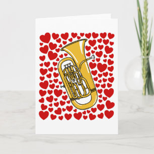 Eufonium Met Hartjes Valentijnsdag Jubileum Kaart