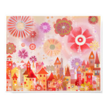 Euforische stad 3e etappe viering kunst print