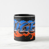 Eugen Vorname Name Graffiti blue orange Tasse Mok (Midden)
