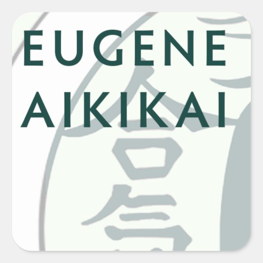Eugene Aikikai vierkante sticks Sticker (Voorkant)