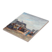 Eugene Boudin - Badtijd in Trouville Tegeltje (Zijkant)