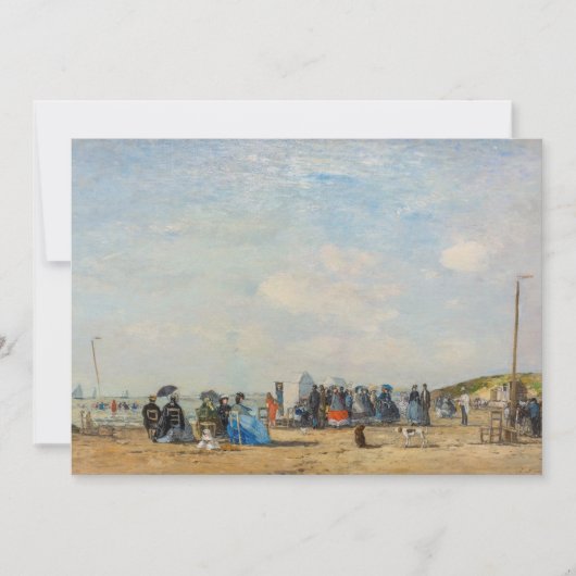 Eugene Boudin - Bijeenkomst op het strand Bedankkaart (Voorkant)