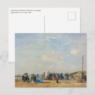 Eugene Boudin - Bijeenkomst op het strand Briefkaart
