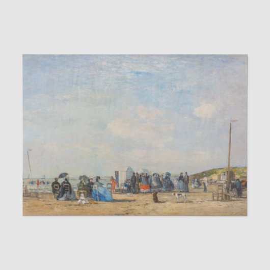 Eugene Boudin - Bijeenkomst op het strand Tissuepapier (Voorkant)